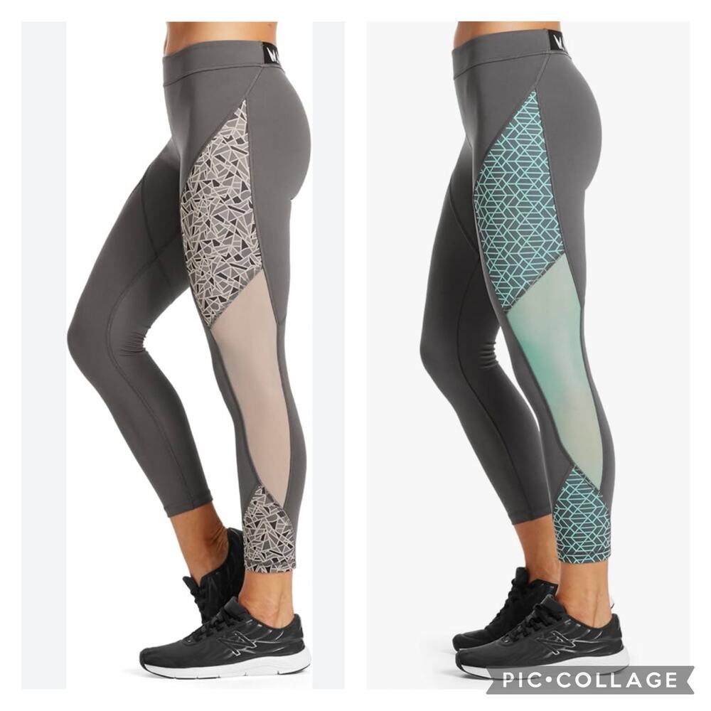 MISSION Women's Vaporactive Radiate Cropped Yoga Leggings bundle of 2 large